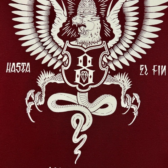 Vintage Rebel 8 V Neck Ringer‎ T. Shirt M Mike Giant RARE Skater Goth Punk 2000s - Picture 8 of 9